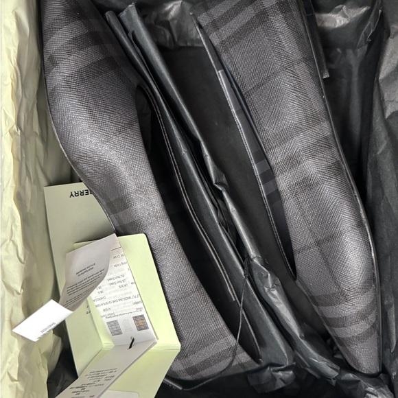 BURBERRY New With Box and Tags Madelina Ballet Signature Charcoal Plaid/Check - Picture 9 of 11